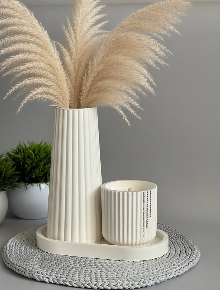 ROUND PLATE+LONG VASE+MINI JEWELS JAR