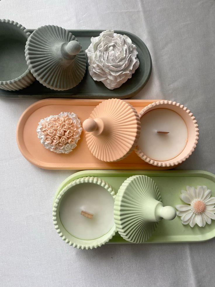 oval tray +candle+ box