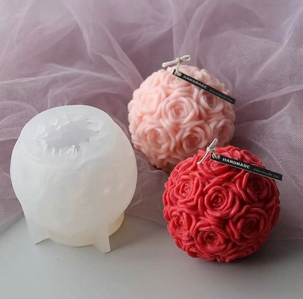 Blooming Rose Ball Candle Set