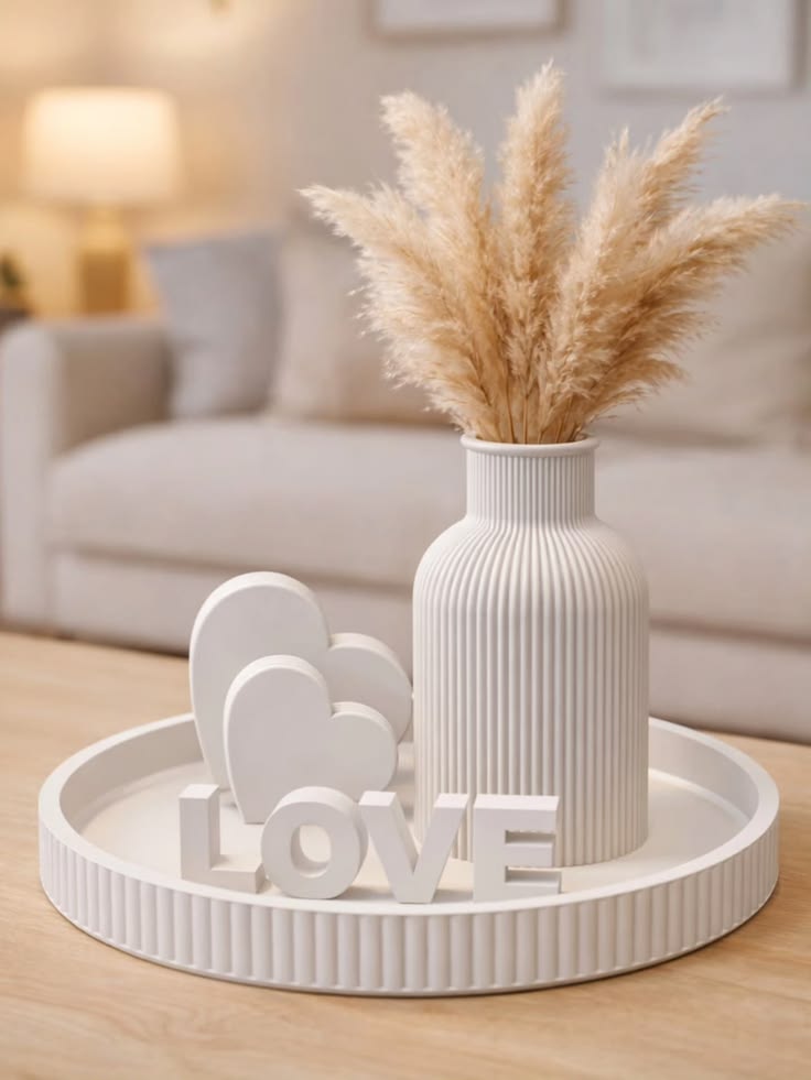 Round tary+vase+heart shape+ love alphabets