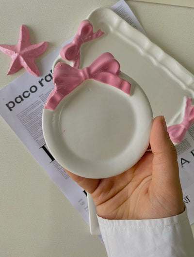 mini round tray with cute bow