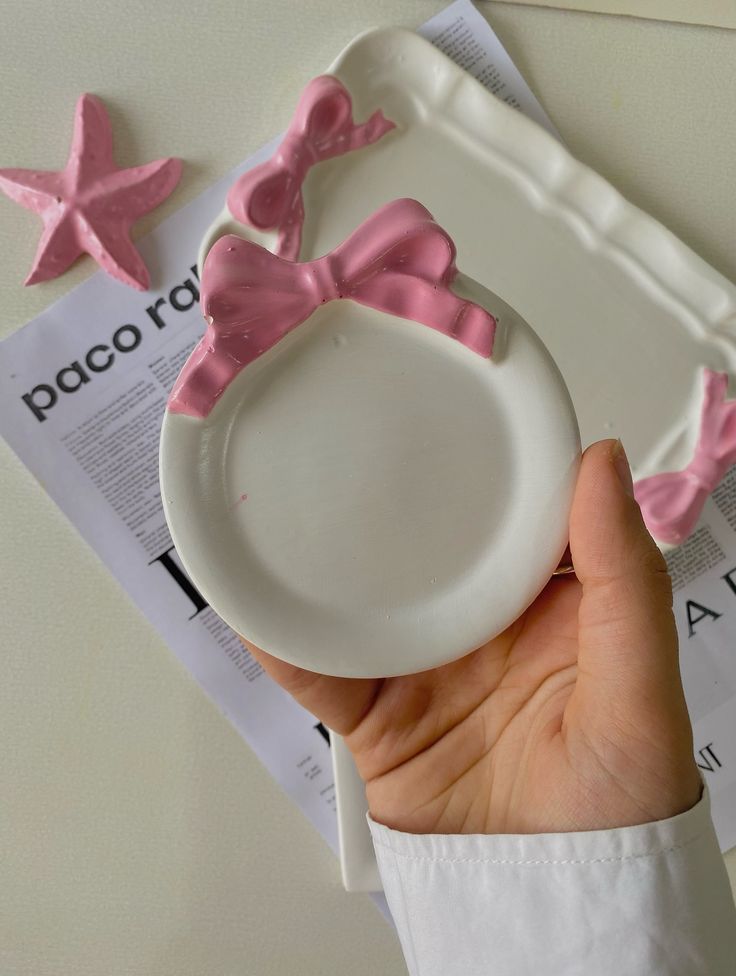 mini round tray with cute bow