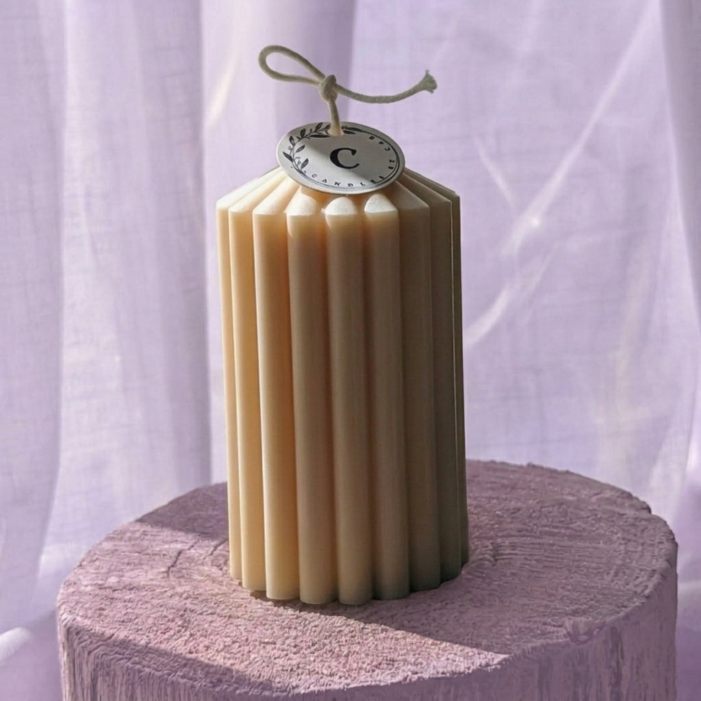 Ribbed Charm Pillar Candle