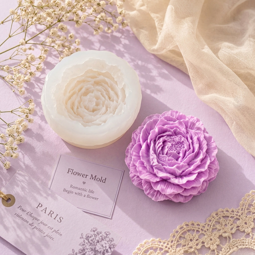 Petal Rose Flower Candle Set
