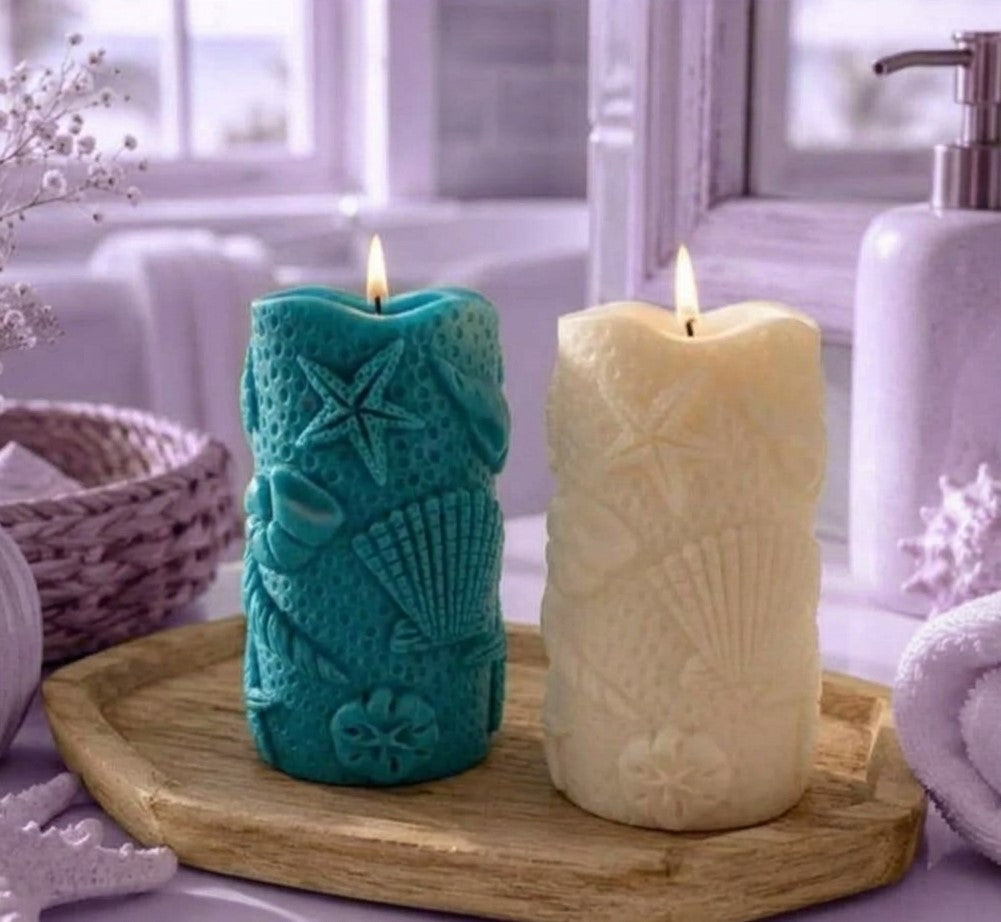 Textured Pillar Candle Set