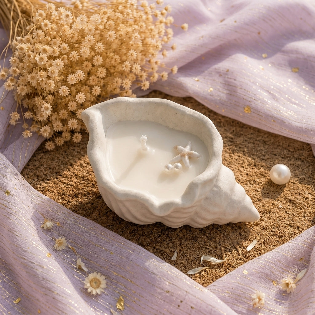 Seashell Pearl Candle