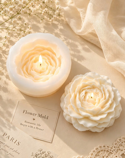 Petal Rose Flower Candle Set