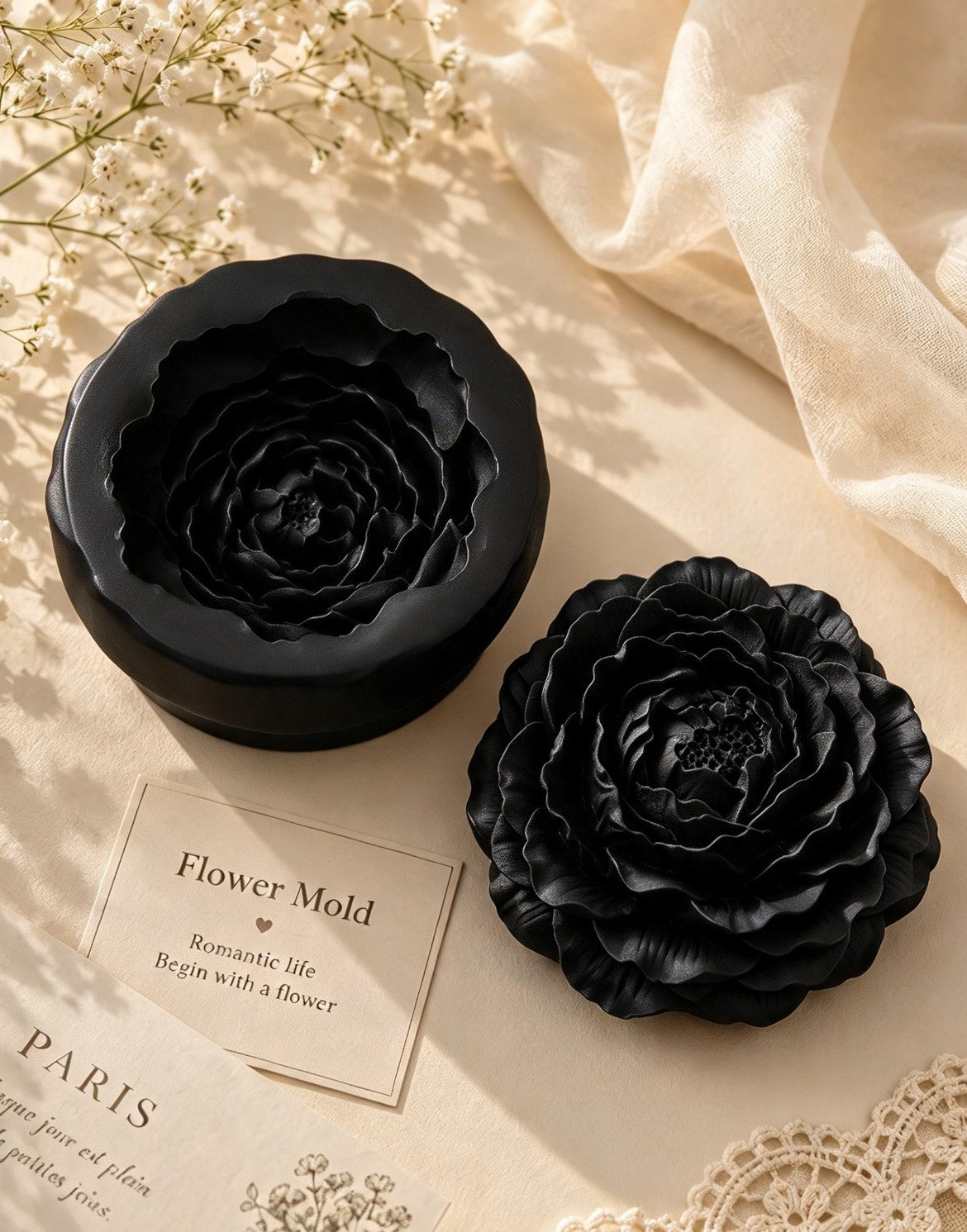 Petal Rose Flower Candle Set